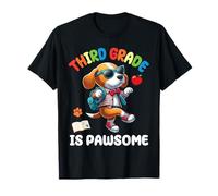 Cute Dog With Backpack School Vibes Third Grade Is Pawsome T-Shirt