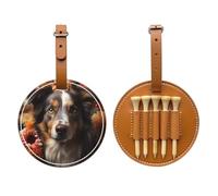 Cute Dog with Flowers Brown Golf tee Storage Bag - Easy to Carry Around and More efficient in Playing Golf