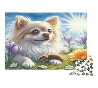 Cute Dog with Mouse Recycled Paper for Adults: Fluffy Dog & Tiny Mouse Educational Game Decompression 1000 Pieces 70x50cm/1000pcs