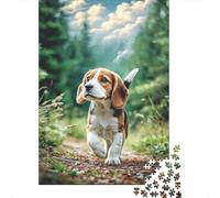 Cute Dog1000 Piece Cardboard Beagle Running Jigsaw Puzzle Set Adults Fun Party Game Brain Training Indoor Leisure Activity Gift 38x26cm/1000pcs