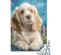 Cute Dog1000pc Cardboard Cocker Spaniel Jigsaw Puzzle Set Adult Decompression Game Creative Indoor Activity Ideal Birthday 70x50cm/1000pcs