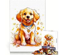 Cute Doggy Jigsaw Puzzles for Teenagers 1000 Pieces Strong Logic Smooth Thick Fun Challenge Night Game (50x75cm)