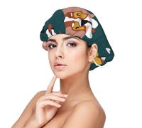 Cute Dogs Bones Puppy Paws Colorful Love Hearts,Adult's Satin Sleeping Cap - Women's Elastic Sleep Bonnet, Adjustable Overnight Hair Cover