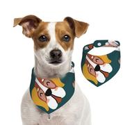 Cute Dogs Bones Puppy Paws Colorful Love Hearts,Dog Bandanas Cotton Pet Scarf Adjustable Bibs for Pet,M