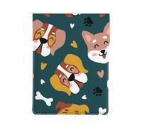 Cute Dogs Bones Puppy Paws Colorful Love Hearts, PU Leather Laptop Sleeve, Notebook Bag Laptop Case Sleeve Tablet Briefcase