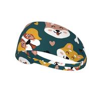 Cute Dogs Bones Puppy Paws Colorful Love Hearts,Sports Sweatband for Unisex Multi Headband Elastic Exercise Hairband