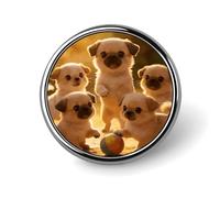 Cute Dogs Button Pins 1" Round Badge Brooch | Aluminum round lapel pin for men women, circular brooch, fade-resistant metal badges pins for clothes bags, party favors gift