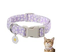 Cute Dogs Collars, Purple, Daisy Pattern Neck Buckle, 12x15cm, Puppy Breathable Collar, Stylish Dog Neckband, Decorative Pet Accessory, for Indoor Outdoor Walking Hiking Travel