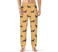 Cute Dogs Dachshund Men's Pajama Pants Soft Lounge Bottoms With Pocket Sleep Pants Loungewear