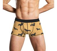 Cute Dogs Dachshund Men's Underwear Boxer Briefs Soft Short Trunk Stretch Underpants