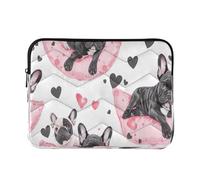 Cute Dogs Hearts White Laptop Bag Case, Protective Padded 15 Inch Laptop Bag for Women