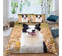Cute Dogs King Size Duvet Cover Set Animal Pets Bedding Double Bed Set 3D Print Soft Comfort Microfiber Quilt Cover 220x230 cm with Zipper Closure and 2 Pillowcases Z.3052