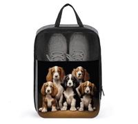 Cute Dogs Shoe Bag Travel Shoe Organizer Water-Resistant Shoe Pouch with Zipper Sneaker Dust Bag, gray, One Size, Modern