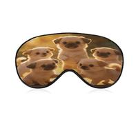 Cute Dogs Sleep Mask Block Light Eye Sleep Shade Cover Comfortable Lightweight Sleeping Blindfold Soft Breathable Night Eye Cover Adjustable Band Eye Mask for Men Women
