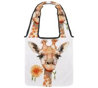 Cute Dogs Wearing Sunglasess Canvas Tote Bag for Women, Reusable Grocery Shopping Cloth Bag with Wide Handle
