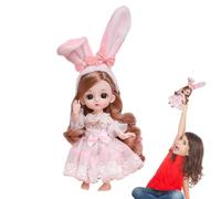 Cute Doll - 16cm Fabric Dress Set Multijointed Figure, Articulated Miniature, Complete With Handcrafted Wardrobe, Expressive Posability Narrative Scenes | For Play Space