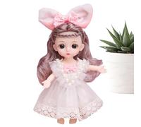 Cute Doll - 16cm Fabric Dress Set Multijointed Figure, Articulated Miniature, Complete With Handcrafted Wardrobe, Expressive Posability Narrative Scenes | For Play Space