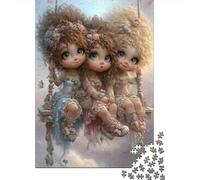 Cute Doll Sisters 1000 Pieces for Adults: Three Kids in Tree Art Fun And Challenging Family Game Great Gift 38x26cm/1000pcs