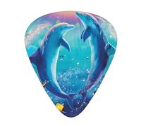 Cute Dolphin 12 Pcs Guitar Picks, 0.46mm/0.71mm/0.96mm Thickness, Guitar Plectrum With Storage Case For Acoustic-Electric Guitar Ukulele Bass