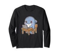 Cute Dolphin at Laptop Desk Long Sleeve T-Shirt