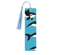 Cute Dolphin Bookmark Sea Whale Coral Wooden Bookmark with Tassel Book Mark for Women Men Reading Page Markers Gifts for Book Lovers
