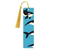 Cute Dolphin Bookmark Sea Whale Coral Wooden Bookmark with Tassel Book Mark for Women Men Reading Page Markers Gifts for Book Lovers