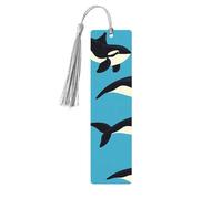 Cute Dolphin Bookmark Sea Whale Coral Wooden Bookmark with Tassel Book Mark for Women Men Reading Page Markers Gifts for Book Lovers