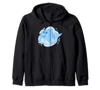 Cute Dolphin Cartoon Underwater Adventure Zip Hoodie