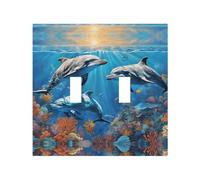 Cute Dolphin Durable and Stylish Wall Plate – Full-Surface Print, Pc Material, Heat & Fade Resistant, Easy to Install