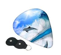 Cute Dolphin Guitar Picks, 6 Pack Includes Thin(.46mm), Medium(.71mm) & Heavy Gauges(.96mm) Suitable For Guitar, Ukulele, Etc.
