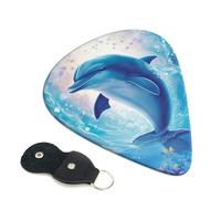 Cute Dolphin Guitar Plectrums, 6 Guitar Plectrums, Double Sided Printing, For Acoustic Guitar, Bass, Ukulele, Electric Guitar (0.46 Mm 0.71 Mm 0.96 Mm)
