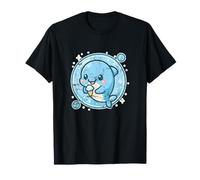 Cute Dolphin Ice Cream Bubble Circle T-Shirt