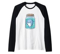Cute Dolphin in Ocean Jar Raglan Baseball Tee
