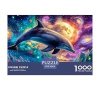 Cute Dolphin Jigsaw Puzzles for Adult Challenging Puzzle Games The Impossible Challenge 1000 Pieces Difficult Hard Jigsaw Puzzles for Man And Woman with Letters on Back 38x26cm/1000pcs