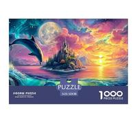 Cute Dolphin Jigsaw Puzzles for Adult Challenging Puzzle Games The Impossible Challenge 1000 Pieces Difficult Hard Jigsaw Puzzles for Man And Woman with Letters on Back 52x38cm/1000pcs