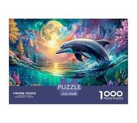 Cute Dolphin Jigsaw Puzzles for Adult Difficult Challenges 1000 Piece Difficult Hard Jigsaw Puzzles for Man And Woman with Letters on Back 52x38cm/1000pcs