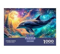 Cute Dolphin Jigsaw Puzzles for Adult Difficult Challenges 1000 Pieces Difficult Hard Jigsaw Puzzles for Man And Woman with Letters on Back 52x38cm/1000pcs