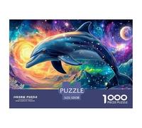Cute Dolphin Jigsaw Puzzles for Adult Educational Game The Impossible Challenge 1000 Pieces Difficult Hard Jigsaw Puzzles for Man And Woman with Letters on Back 52x38cm/1000pcs