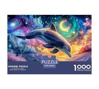 Cute Dolphin Jigsaw Puzzles for Adult The Impossible Challenge 1000 Piece Difficult Hard Jigsaw Puzzles for Man And Woman with Letters on Back 38x26cm/1000pcs