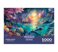 Cute Dolphin Jigsaw Puzzles for Adult The Impossible Challenge 1000 Piece Difficult Hard Jigsaw Puzzles for Man And Woman with Letters on Back 70x50cm/1000pcs