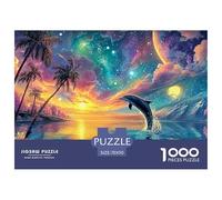 Cute Dolphin Jigsaw Puzzles for Adult The Impossible Challenge 1000 Piece Difficult Hard Jigsaw Puzzles for Man And Woman with Letters on Back 70x50cm/1000pcs