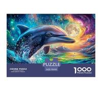 Cute Dolphin Jigsaw Puzzles for Adults Challenging Puzzle Games The Impossible Challenge 1000 Piece Difficult Hard Jigsaw Puzzles for Man And Woman with Letters on Back 70x50cm/1000pcs