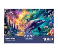 Cute Dolphin Jigsaw Puzzles for Adults Challenging Puzzles Difficult Challenges 1000 Piece Difficult Hard Jigsaw Puzzles for Man And Woman with Letters on Back 38x26cm/1000pcs