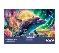 Cute Dolphin Jigsaw Puzzles for Adults Difficult Challenges 1000 Piece Difficult Hard Jigsaw Puzzles for Man And Woman with Letters on Back 38x26cm/1000pcs