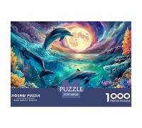 Cute Dolphin Jigsaw Puzzles for Adults Educational Game The Impossible Challenge 1000 Piece Difficult Hard Jigsaw Puzzles for Man And Woman with Letters on Back 38x26cm/1000pcs