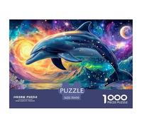 Cute Dolphin Jigsaw Puzzles for Adults The Impossible Challenge 1000 Piece Difficult Hard Jigsaw Puzzles for Man And Woman with Letters on Back 70x50cm/1000pcs