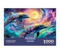 Cute Dolphin Jigsaw Puzzles for Adults The Impossible Challenge 1000 Pieces Difficult Hard Jigsaw Puzzles for Man And Woman with Letters on Back 52x38cm/1000pcs