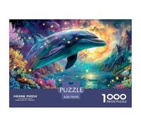 Cute Dolphin Jigsaw Puzzles for Adults The Impossible Challenge 1000 Pieces Difficult Hard Jigsaw Puzzles for Man And Woman with Letters on Back 70x50cm/1000pcs