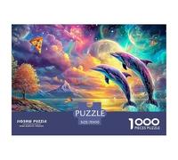 Cute Dolphin Jigsaw Puzzles for Adults The Impossible Challenge 1000 Pieces Difficult Hard Jigsaw Puzzles for Man And Woman with Letters on Back 70x50cm/1000pcs