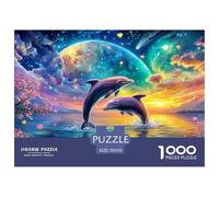 Cute Dolphin Jigsaw Puzzles for Adults The Impossible Challenge 1000 Pieces Difficult Hard Jigsaw Puzzles for Man And Woman with Letters on Back 70x50cm/1000pcs